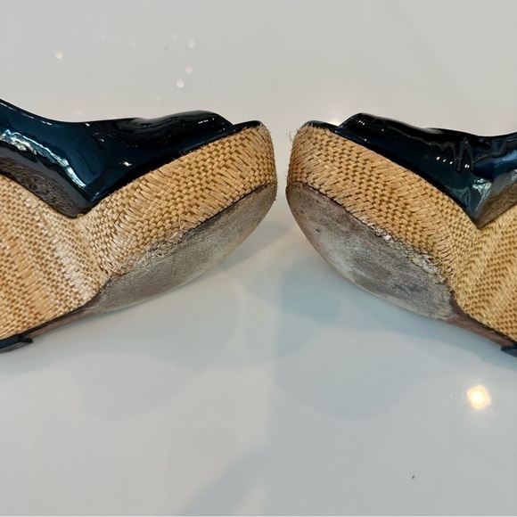 Gucci Black Patent Leather Platform Wedges - Picture 12 of 15